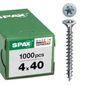 SPAX Universalschraube, 4,0 x 40 mm, 1000 Stück, T-STAR plus, Senkkopf, Vollgewinde, 4CUT, WIROX A3J, 1191010400405