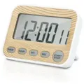 Intirilife Digitaler Timer in BRAUN – Küchenuhr Kurzzeitmesser Eieruhr in Holzoptik mit LCD Display – Stoppuhr Küchentimer Wecker Alarm Uhr Koch