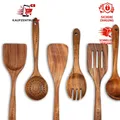 6-teiliges Holz-Kochutensilien-Set aus 100% Teakholz