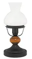 Rustikale Tischlampe Braun Holz Metall Glas Landhausstil Wohnzimmer Schlafzimmer Nachttischleuchte