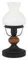 Rabalux Petronel Retro Tischlampe E27, Opalglas & Mattschwarz, 35cm, dimmbar