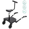 Fillikid Buggyboard Flexi Ride Mitfahrbrett mit Sitz Kinderwagen Board black TOP