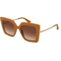 Max Mara MM0051 Damen-Sonnenbrille Vollrand Cateye Kunststoff-Gestell, braun
