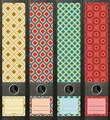 4er Set Ordnerrücken für breite Ordner Retro Pattern Ordner Aufkleber Etiketten Deko 474