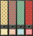 4er Set Ordnerrücken für breite Ordner Retro Pattern Ordner Aufkleber Etiketten