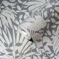 Vliestapete A.S. Creation Grau Silber Metallic Blattmuster 38831-4 (4,20€/1qm)