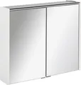 FACKELMANN LED Spiegelschrank DENVER / Badschrank mit gedämpften Scharnieren / Maße (B x H x T): ca. 80 x 68,5 x 16 cm / hochwertiger Schrank mit Spiegel und Beleuchtung fürs Bad / Korpus: Weiß