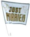 2 x Autofahne Just Married Gold