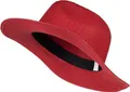 styleBREAKER Damen Panama Sonnenhut aus Papierstroh | Faltbarer Knautschhut mit breiter Krempe | Sommer Fedora Hut für Strand und Festival, Farbe:Rot