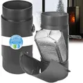 BERTRAMS Feinstaubfilter mit Katalysator Ø 150mm Schwarz | 30cm Feinstaubfilter Kaminofen | Mit Bypass für Ofenrohr 150mm | Stahlblech 2mm mit Senotherm UHT-Hydro | Kaminzubehör | Made in Austria