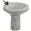 Dehner Vogeltränke, Ø ca. 35 cm, Höhe ca. 40 cm, Granit/Bronze, grau/Bronze