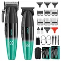 VGR Professioneller Haarschneider Set für Herren Barber Kit Haarschneidemaschine Haartrimme Pflegeset 9000 U/min Zero Gap T-Klinge Trimmer Kabelloses Haarschneide-Set mit 9 Führungskämmen