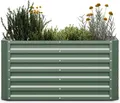 Blumfeldt High Grow Straight Hochbeet, Ergonomisches 575-l-Gartenbeet aus Rostfreiem Galvalume-Stahl für Gemüse und Kräuter – Rückenschonendes Design, Einfache Montage, Frostsicher und Kompakt