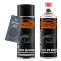 TRISTARcolor Autolack 2K Spraydosen Set für Citroen KTR Gris Pilbara Nacre Metallic/Pilbaragrau Metallic Basislack 2 Komponenten Klarlack Sprühdose