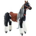 Ponnie Mechanisches Pferd auf Rollen Domino M - Reitpferd mit Rollen für Kinder - Schwarz/Weiß