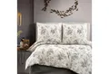 ZIRVEHOME Bettwäsche Baumwolle Bettwäsche-Set Beige Bettbezug Schwarz geblümt Evla V1, Renforce, 2 teilig, Baumwolle Bettbezug Beige mit Blumenmuster in Schwarztönen