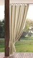 Eurofirany Garden Outdoor Vorhang mit Klett-Schlaufen, 1 Stück, Blickdicht & Wetterfest, UV-Schutz, für Balkon Terrasse Pergola Pavillon, H220 x B155 cm, Hellbeige
