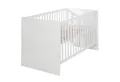 roba® Babybett Gitterbett 70 x 140 cm Lilo oder Lea - Holz lackiert - Weiß oder Grau, mit Schlupfsprossen, 3-fach höhenverstellbar - umbaubar