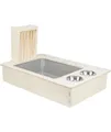 Krippe mit Edelstahlschalen und Holz-Hygienefach, 70x41x47cm Trixie 