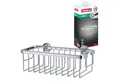 tesa Duschablage ALUXX Duschablagekorb ohne Bohren - 9,2 cm : 25 cm : 12,5 cm, Packung 1-tlg., selbstklebend - Hängeregal für die Dusche - chrom - silber glänzend