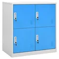 vidaXL Schließfachschrank Hellgrau und Blau 90x45x92,5 cm Stahl