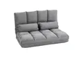 HOMCOM Relaxsessel mit Rückenlehne, 3 Positionen Verstellbare, Sitzkissen (Klappbett, 1-St., 2-in-1 Bodensessel), für Schlafzimmer, Wohnzimmer, Grau