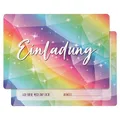 COLOFALLA 12 Stk. Einladungskarten Kindergeburtstag Mädchen A6 Einladungskarten Regenbogen Sterne Einladung Karte Geburtstag Einschulung für Mädchen Kinder Junge