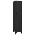 vidaXL Schließfachschrank Spind Schrank Umkleideschrank Metallschrank Fächerschrank Aktenschrank Büroschrank Lagerschrank Schwarz 38x45x180cm Stahl