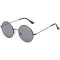 BEZLIT Herren Sonnenbrille Runde Form Grau/Schwarz-Verspiegelt