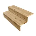 Berlin - Terrassentreppe Holz - H37cm 2 Stufen, Breite 100cm, MIT Setzstufen- Vinuovo - Set für Ihre Außentreppe aus Holz