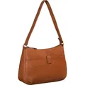 Benthill Handtasche Damen Leder - Damentasche aus Rindsleder - Echt Leder Schultertasche mit Reißverschluss - Vintage Umhängetasche - Braun