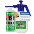 ABACUS® Nell Ultra Grünbelagentferner & Algenentferner Konzentrat, extrem stark! Entfernt Grünbelag & Algen selbsttätig ohne zu Schrubben – Algen- & Grünbelagentferner 1000ml mit Sprühflasche – Set XS
