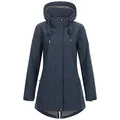 Ankerglut Damen Softshellmantel Kurzmantel Mit Kapuze Gefüttert Übergangsjacke #Ankerglutbrise Softshelljacke, Navy, 46 EU