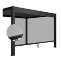 Juskys Seitenwand für Lamellendach Tahiti - Rollo 4 m - Aluminium & Stoff - Zubehör Anthrazit