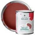 MissPompadour Holzlack Rot mit Schweden - seidenmatte Holzfarbe Innen & Außen 1L, hochdeckender Lack ohne Schleifen - für Holz, Metall, Kunststoff rot