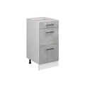 Vicco Küchenunterschrank R-Line Beton/Weiß 40 cm mit Schubladen ohne Arbeitsplatte