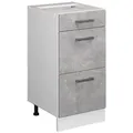 Vicco Küchenunterschrank, Hellgrau, Weiß, Holzwerkstoff, 3 Fächer, Rechteckig, 40x81.6x46 cm, Küchen, Küchenmöbel, Küchenschränke, Küchenunterschränke