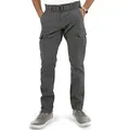 Indicode Cargohose Herren William Cargo Hose Herrenhose mit 7 Taschen, inkl. Gürtel grau L