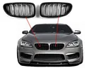1023185 Nieren Kühlergrill SATZ 2x Zubehör Sport Frontgrill Modified Grill Niere Schwarz Glanz Doppelsteg ABS-Kunststoff X-Parts für 6er F06 F12 F13 M6