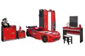 Aileenstore Kinderzimmer Komplett Set Jugendzimmer Kindermöbel 5 teilig mit Autobett Rio (5 teiliges Set ohne Zubehör)