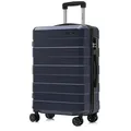 YONSLY Handgepäckkoffer Reisekoffer Trolley Handgepäck Hartschale, 4 Rollen, Zahlenschloss, ABS-Hartschale, 360°-Rollen, weicher Gummigriff blau 66 cm