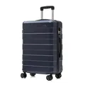 YONSLY Trolley Reisekoffer, Rollkoffer Handgepäck, Travel Suitcase Hartschalenreisekoffer mit 4 Rollen 360°, Zahlenschloss, Weicher Gummigriff (L, Dunkelblau)