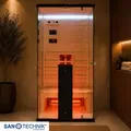Sanotechnik Infrarotkabine, Schwarz, Holz, Fichte, 80x190x110 cm, Freizeit, Wellness, Infrarotkabinen
