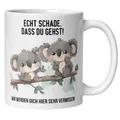 Abschied Kollegin Kollege Tasse | Koalas & Spruch – Echt schade, dass du gehst | Lustiges Abschiedsgeschenk Jobwechsel Büro | Geschenkidee zum Abschied oder Neuanfang Arbeitsplatz