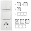 Schalter Steckdosen Set Flair "Tür 3-fach" weiß 4-teilig 2* Schalter + Steckdose