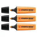 Stabilo Set mit 3 Textmarkern Boss Original, nachfüllbar, abgeschrägte Spitze, 2–5 mm, Orange