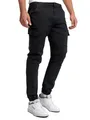 Indicode Herren August Cargohose aus Baumwolle mit 6 Taschen | Cargo Chino Hose f. Männer Black, L