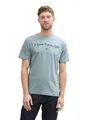 TOM TAILOR Herren T-Shirt mit Logo-Print, Rundhalsausschnitt, Kurzarm, Farben:Grau, Größe Hemd:XXL