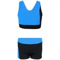 Aquarti Schwimmanzug Aquarti Mädchen Sport Bikini - Racerback Bustier & Badehose blau|schwarz 140