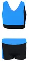 Aquarti Mädchen Badeanzug – Sport Badeanzug Mädchen Zweiteilig mit Racerback und Badehose, Farbe: Schwarz/Blau, Größe: 140